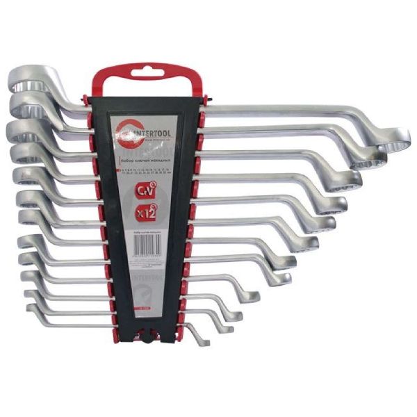 Набір ключів накидних 12 шт, 6-32 мм CrV INTERTOOL