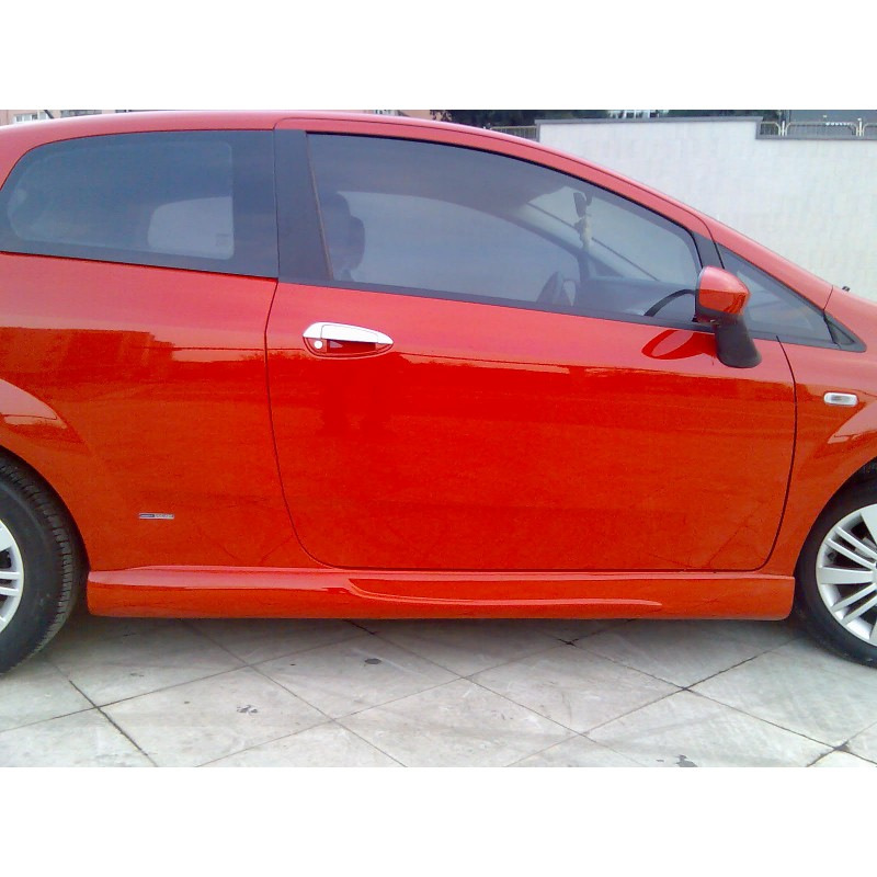 Бокові пороги (для 3-х дверного, під фарбування) для Fiat Punto Grande/EVO 2006-2018 рр