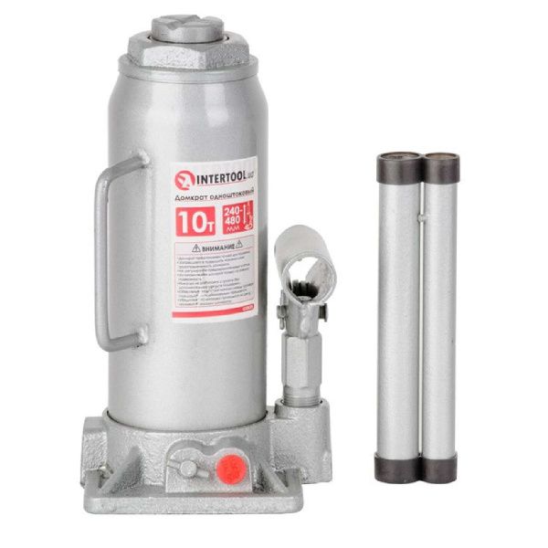 Домкрат столбик одноштоковый 10 т INTERTOOL