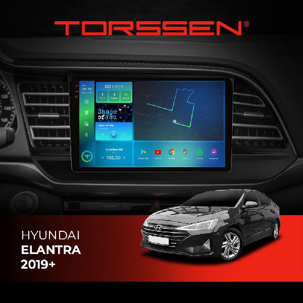 Штатна магнітола Torssen 2K Hyundai Elantra 19+ F9332 4G Carplay DSP
