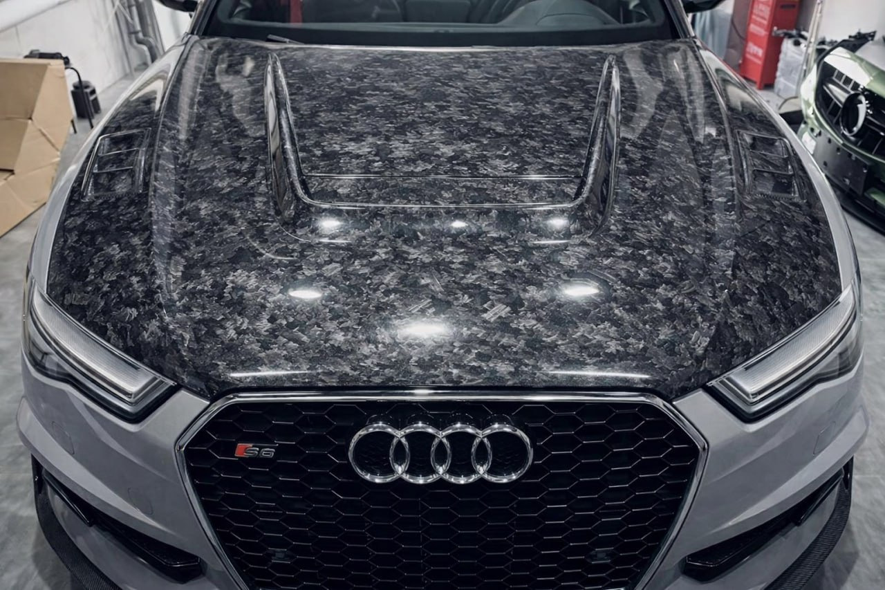 Капот (2014-2017, Кований карбон) Audi A6 C7 2011-2017 гг.