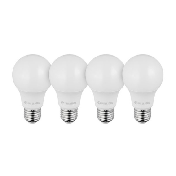 Светодиодные лампы, набор 4 ед. LL-0014, LED A60, E27, 10 Вт, 150-300 В, 4000 K, 30000 г, гарантия 3 года