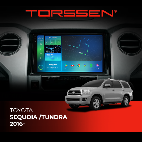 Штатна магнітола Torssen 2K Toyota Sequoia /Tundra 2016- F9432 4G Carplay DSP