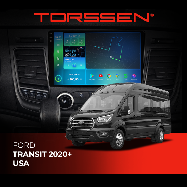 Штатна магнітола 2K Torssen Ford Transit 2020+ USA F9232 4G Carplay DSP