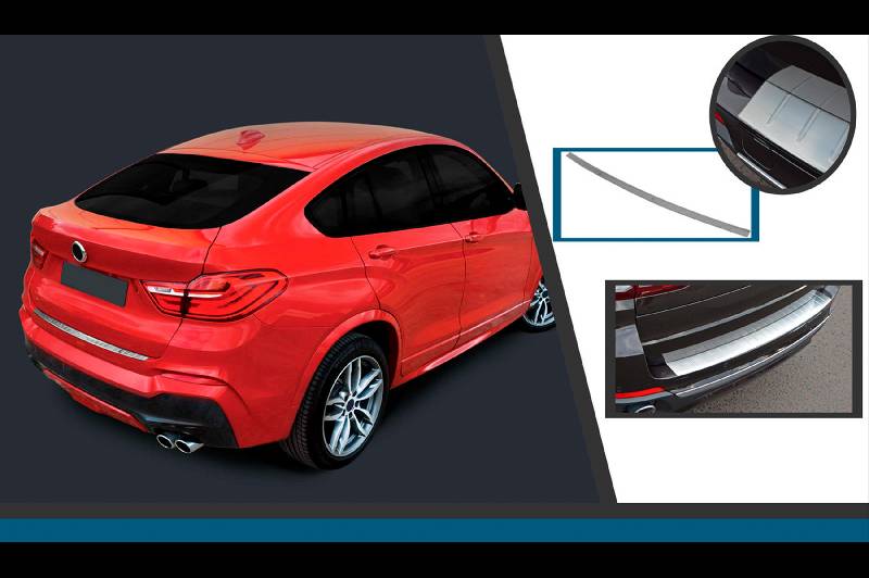 Накладка зі сталі на задній бампер OmsaLine (нерж.) BMW X4 F26 2014-2018 рр.