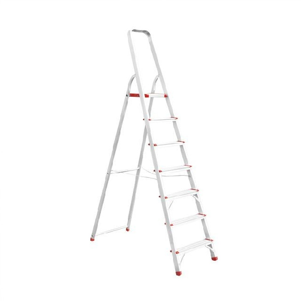 Стремянка из алюминия, 7 ступеней, высота до платформы 1500 мм