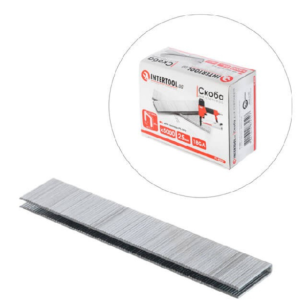 Скоба для степлера РТ-1612 25мм (18GA) 5,7(5,8)x1,25x1,0мм 5000ед/упак.