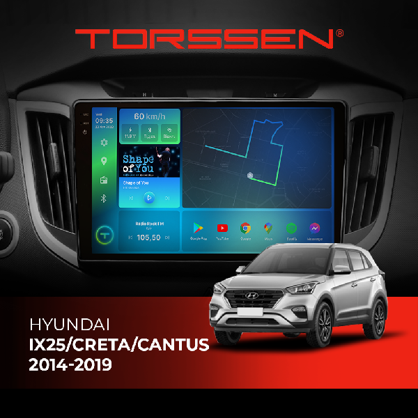 Штатна магнітола Torssen 2K Hyundai IX25/Creta/Cantus 14-19 F98256 4G Carplay DSP