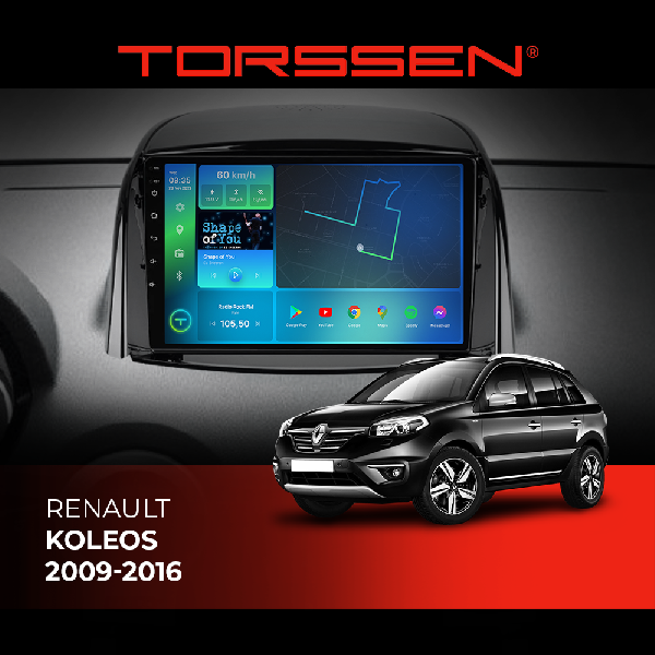 Штатна магнітола Torssen Renault Koleos 09-16 F96128 4G Carplay DSP