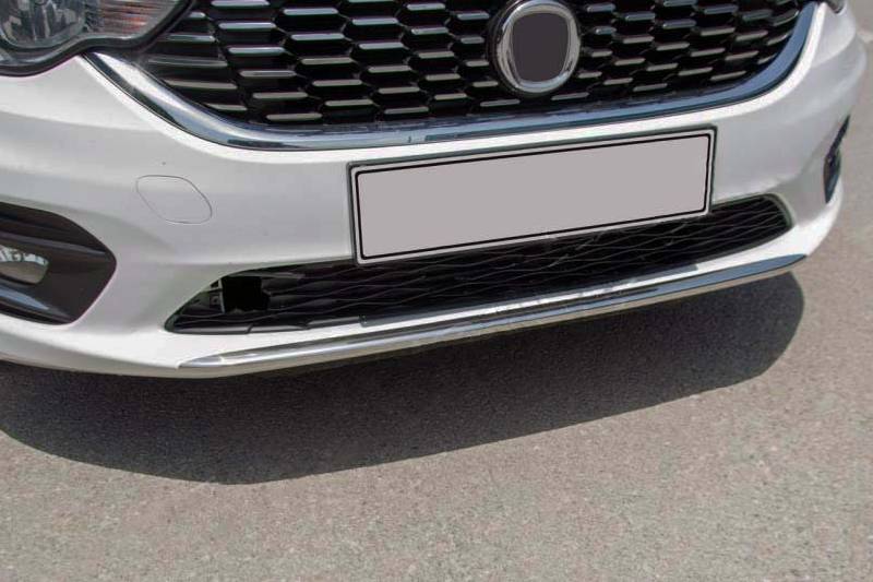 Накладка на передній бампер OmsaLine (2016-2020, нерж) Fiat Tipo 2016- рр.