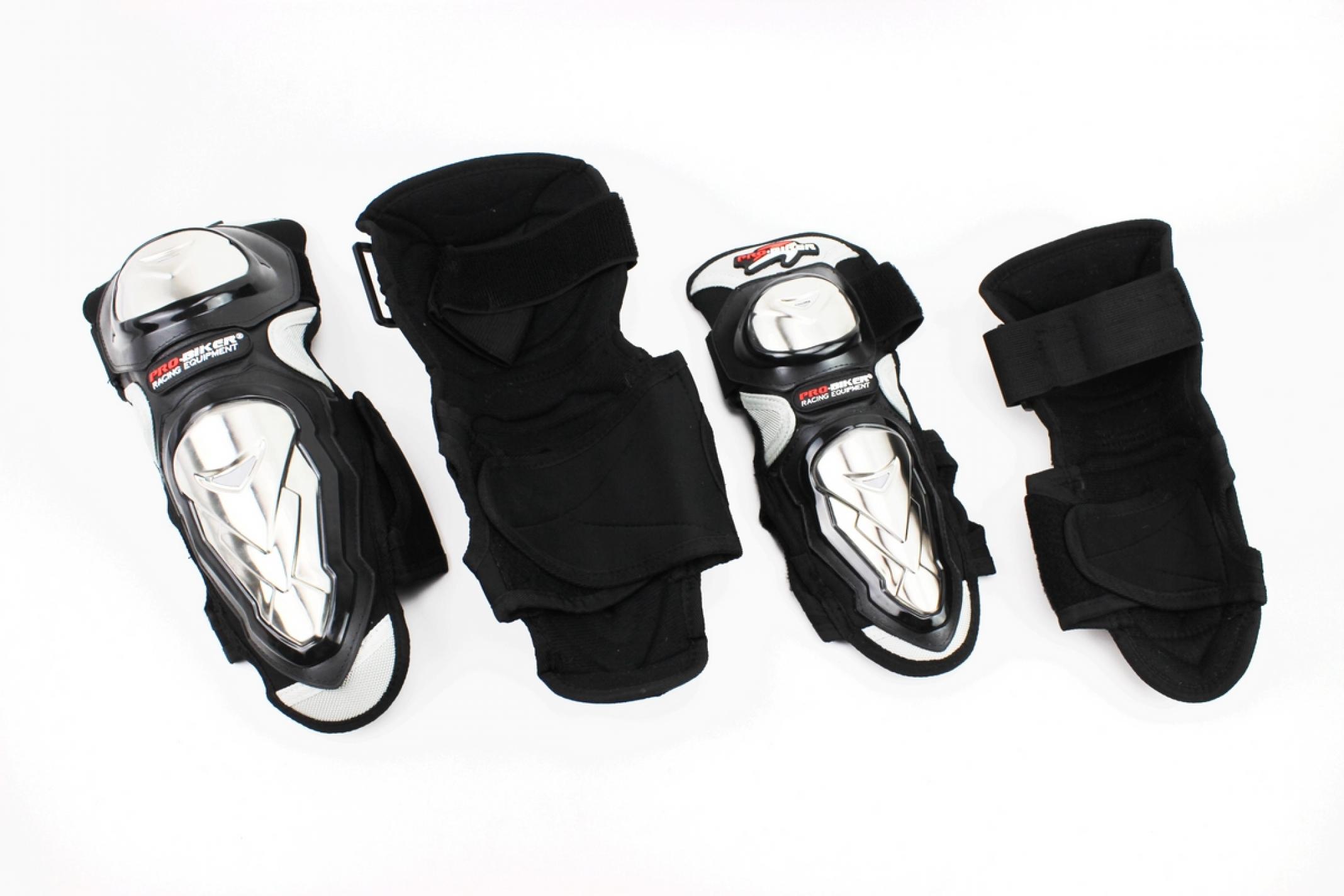 Наколенники + налокотники защитные (металл/пластик) к-кт 4шт, Чёрные, тип 1 KS