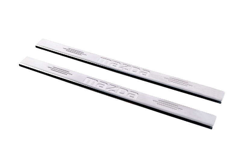 Накладка на пороги Carmos (нерж) V-1 4 накладки V-1 Mazda 2 2007-2014 рр.