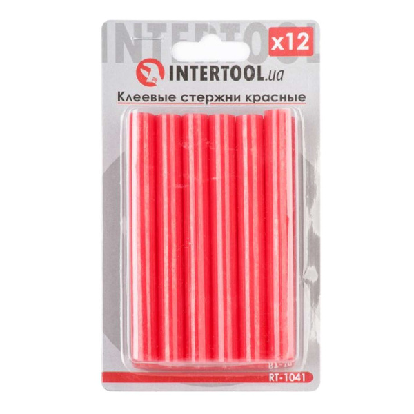 Комплект стержней клеевых красных 11,2 мм*100 мм, 12 шт.