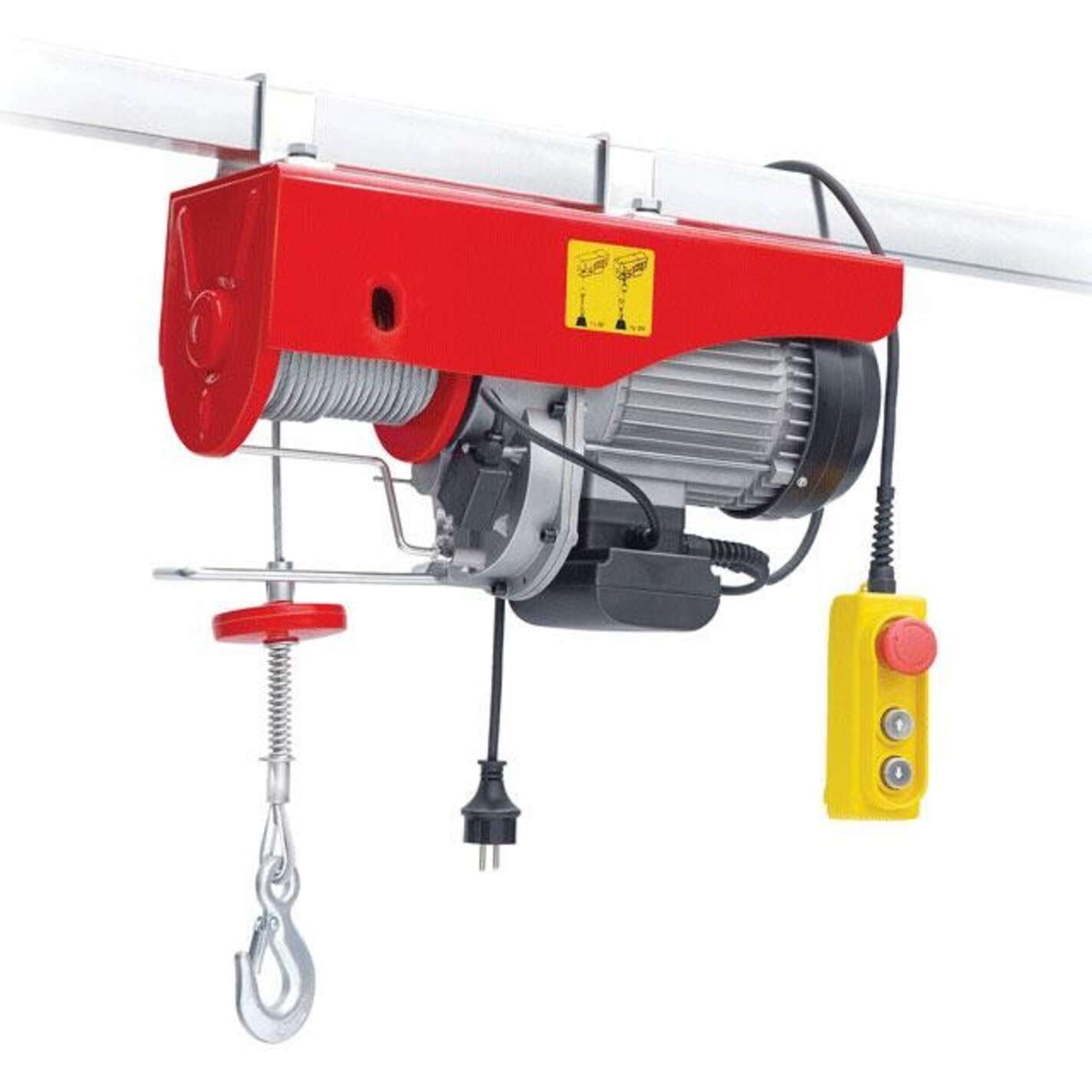 Лебідка електрична 220/230В, 900Вт, 250/500кг, трос 4.2мм*12м INTERTOOL