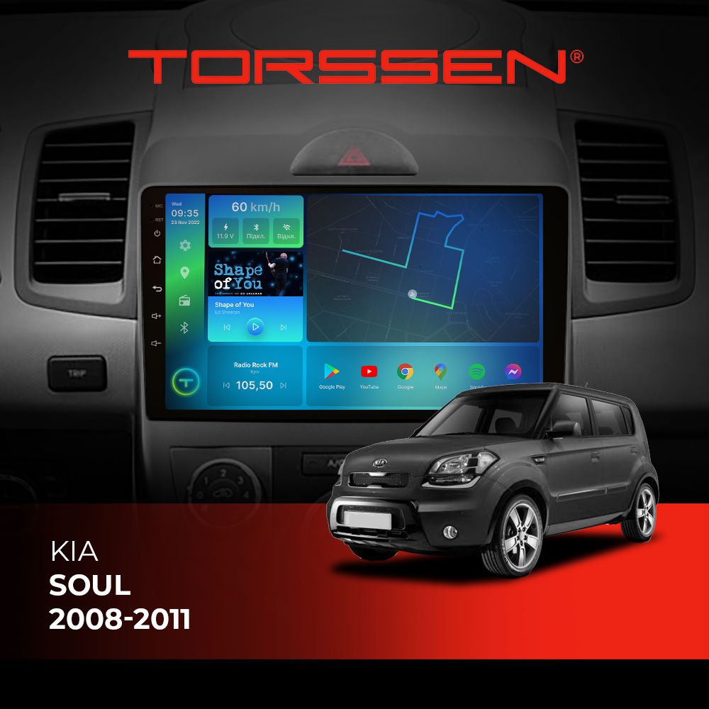 Штатная магнитола Torssen Kia Soul 08-11 F96128 4G Carplay