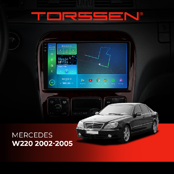 Штатна магнітола Torssen 2K Mercedes W220 02-05 F98256 4G Carplay DSP