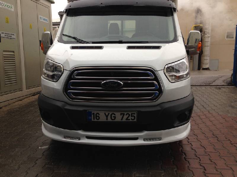 Накладка на передній бампер Ince (2014-2019, під фарбування) Ford Transit 2014- рр.