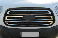 Накладки на решітку (2014-2018, 3 шт, нерж) Carmos - Турецька сталь Ford Transit 2014- рр.