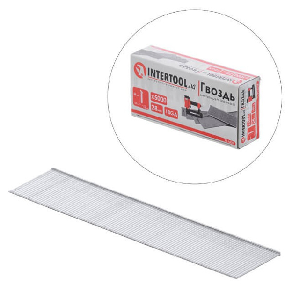 Гвоздь для степлера PT-1603, PT-1612, 28 мм (18GA), 1.0*1.25 мм, 5000 ед/уп.