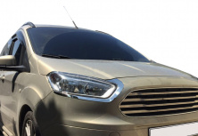 Вії на фари (2 шт., нерж) OmsaLine - Італійська нержавійка Ford Courier 2014-2023 рр.