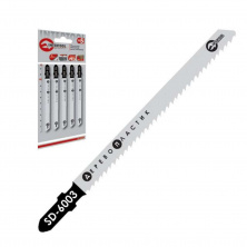набор полотен 5 ед. для лобзика. Рабочая длина 90 мм, расстояние между зубцами 3,0 мм, для работы по древесине, ламинату, изоляционному материалу, пла
