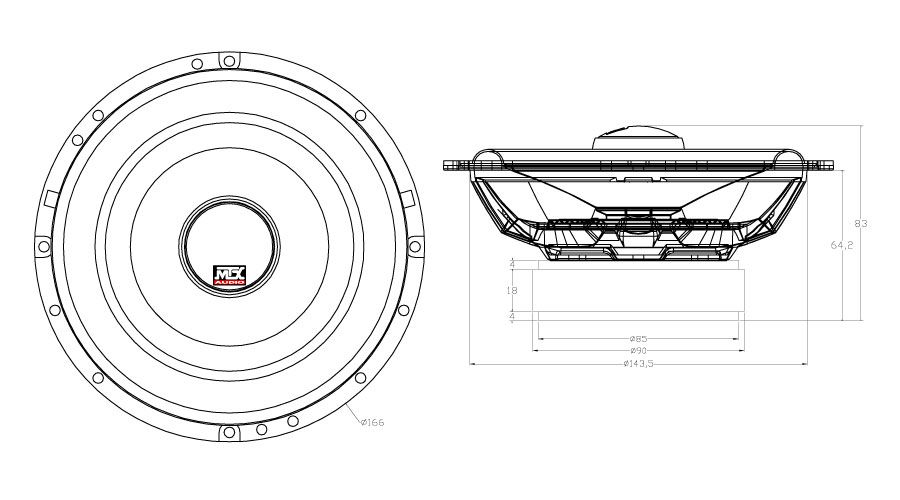 Коаксіальна акустика MTX TX665C