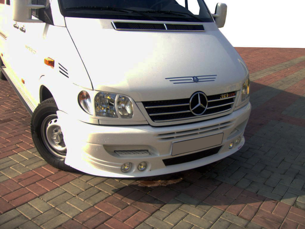Накладка на передній бампер 4 фари (CDI, під фарбування) для Mercedes Sprinter W901/902/903/904/905 1995-2006 рр