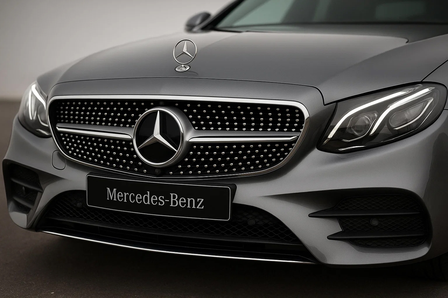 Передня решітка Diamond Silver (для Avantgarde/AMG-Line/E43 AMG/E53 AMG 2016-2020) З місцем під камеру для Mercedes E-class W213 рр
