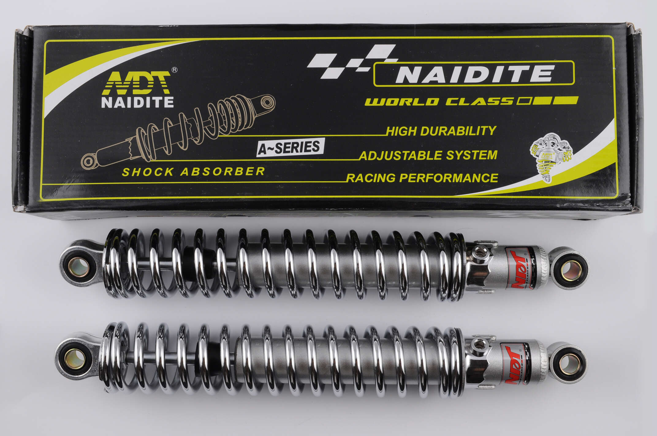 Амортизатори (пара) МІНСЬК 345mm, регульовані (хром) NDT