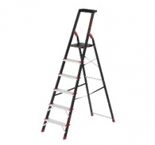 Лестница 6 ступеней, лоток для инвентаря, стальной профиль, высота верхней ступени 1280 мм, 481*1138*1787 мм, 150 кг INTERTOOL