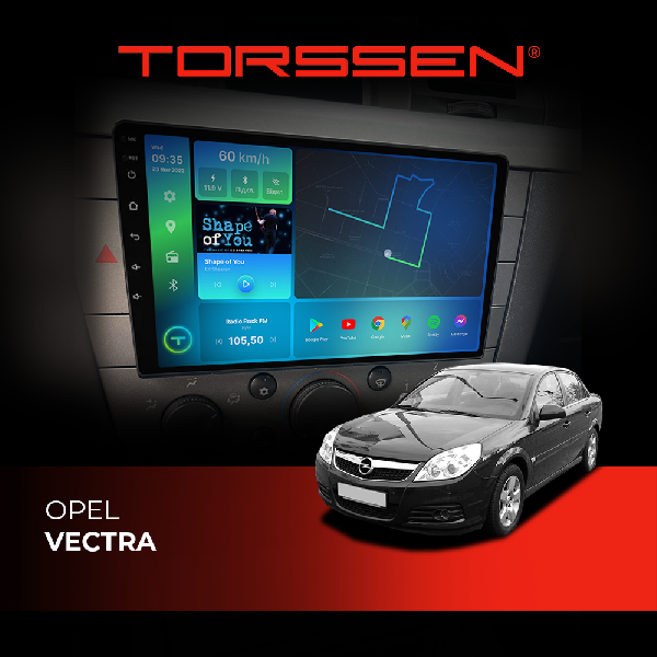 Штатная магнитола Torssen Opel Vectra F96128 4G Carplay DSP