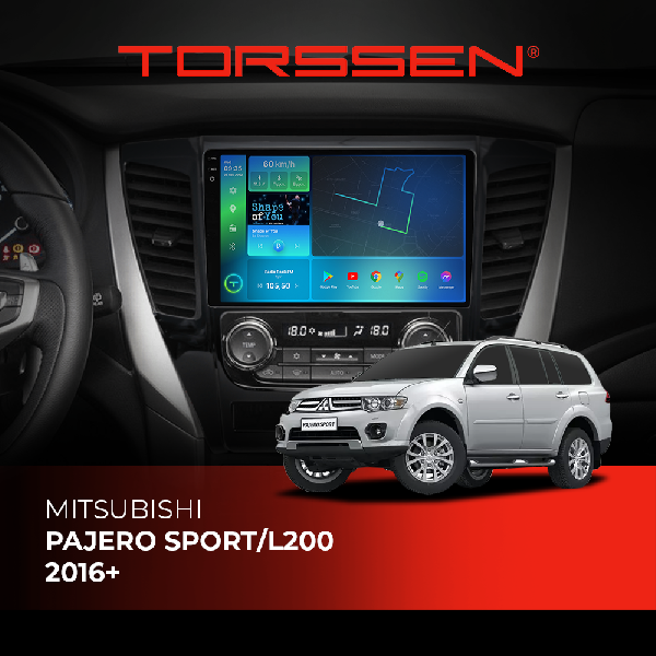 Штатна магнітола Torssen 2K Mitsubishi Pajero Sport/L200 2016+ FL9 4+64Gb 4G Carplay DSP