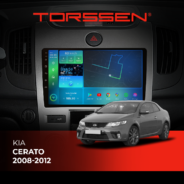 Штатна магнітола Torssen Kia Cerato 08-12 F9432 4G Carplay DSP