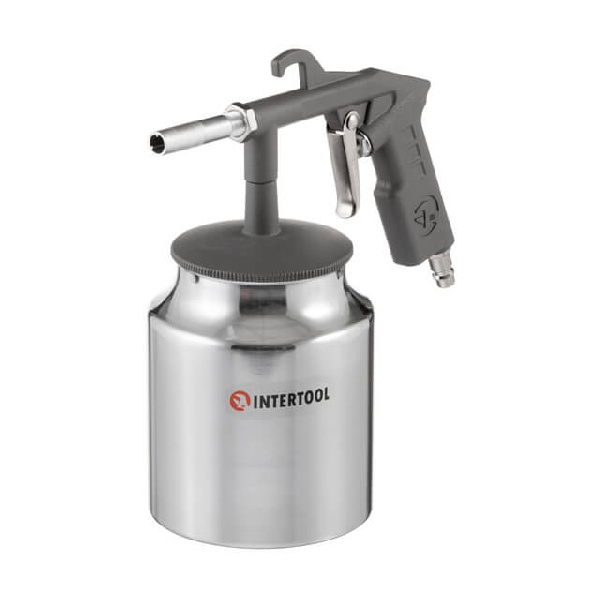Пистолет пескоструйный форсунка 6 мм, нижняя подача песка, бачок 1000 мл, металл, 8 атм