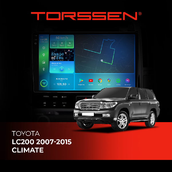 Штатна магнітола Torssen 2K Toyota LC200 2007-2015 climate F10464 4G Carplay DSP