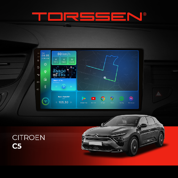 Штатна магнітола Torssen Citroen C5 F10432 4G Carplay DSP
