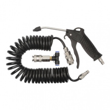 Набор для продувки кабин грузовых авто: пистолет, полиуретановый шланг 5 м 8*5 мм, тройник на 8 мм; на быстроразъемных соединениях