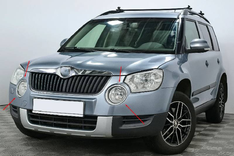 Накладки на противотуманки (2009-2013 2 шт., нерж) Skoda Yeti 2009-2017 рр.