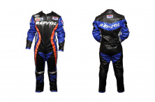 Комбінезон шкірозамінник (size:S, чорно-синій, Honda REPSOL)
