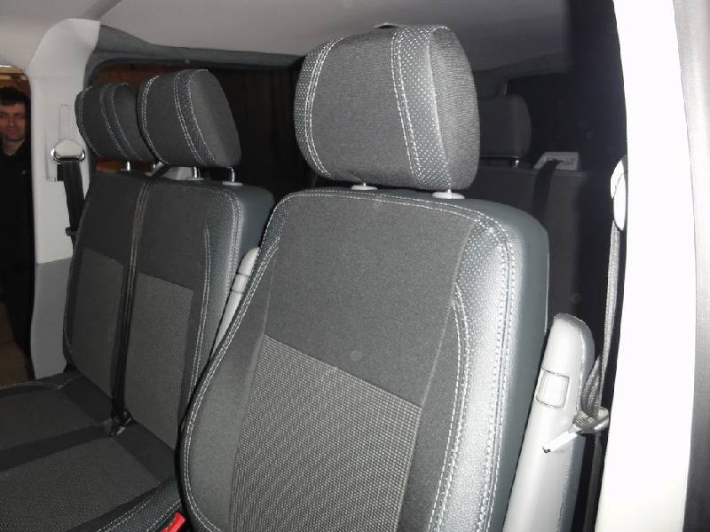 Авточохли (екошкіра та тканина, Premium) Повний салон Volkswagen T5 Caravelle 2004-2010 рр.