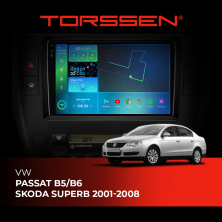 Штатна магнітола Torssen 2K VW Passat B5,Skoda Superb 01-08 F9432 4G Carplay DSP