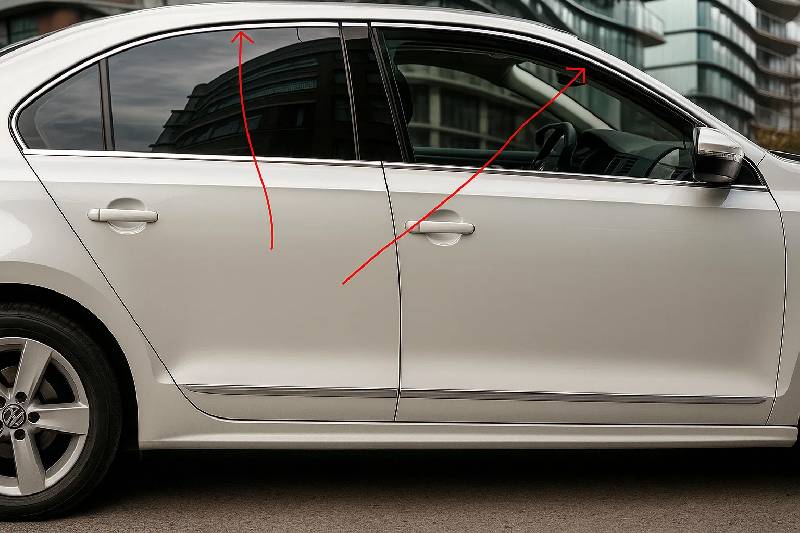 Верхні молдинги скла 6 шт, нерж) OmsaLine - Італійська нержавійка Volkswagen Jetta 2011-2018 рр.