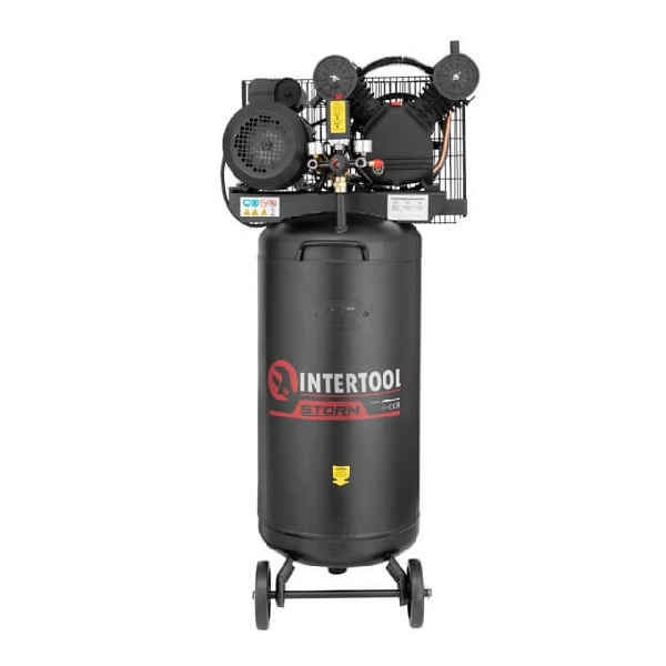 Компрессор 100л, вертикальный, 3 кВт, 220 В, 10 атм, 500 л/мин. 2 цилиндра