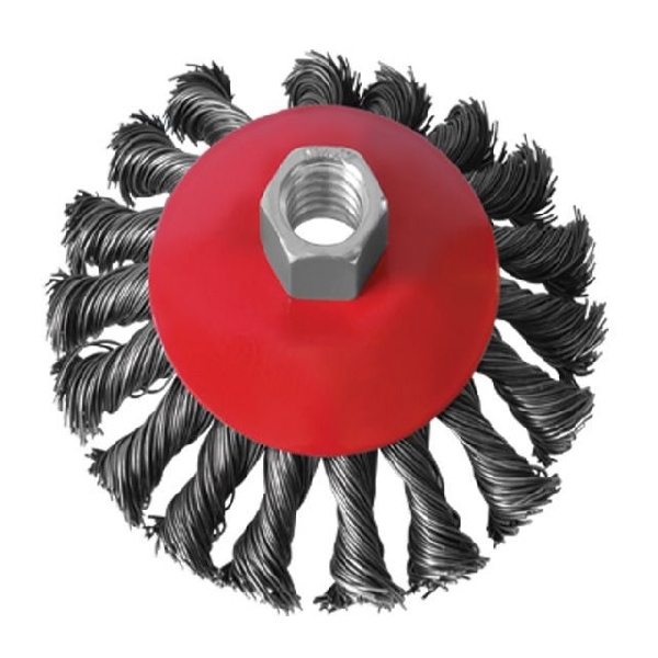 Щетка конусная 100 мм, для КШМ, М14 (пучки крученой проволоки)