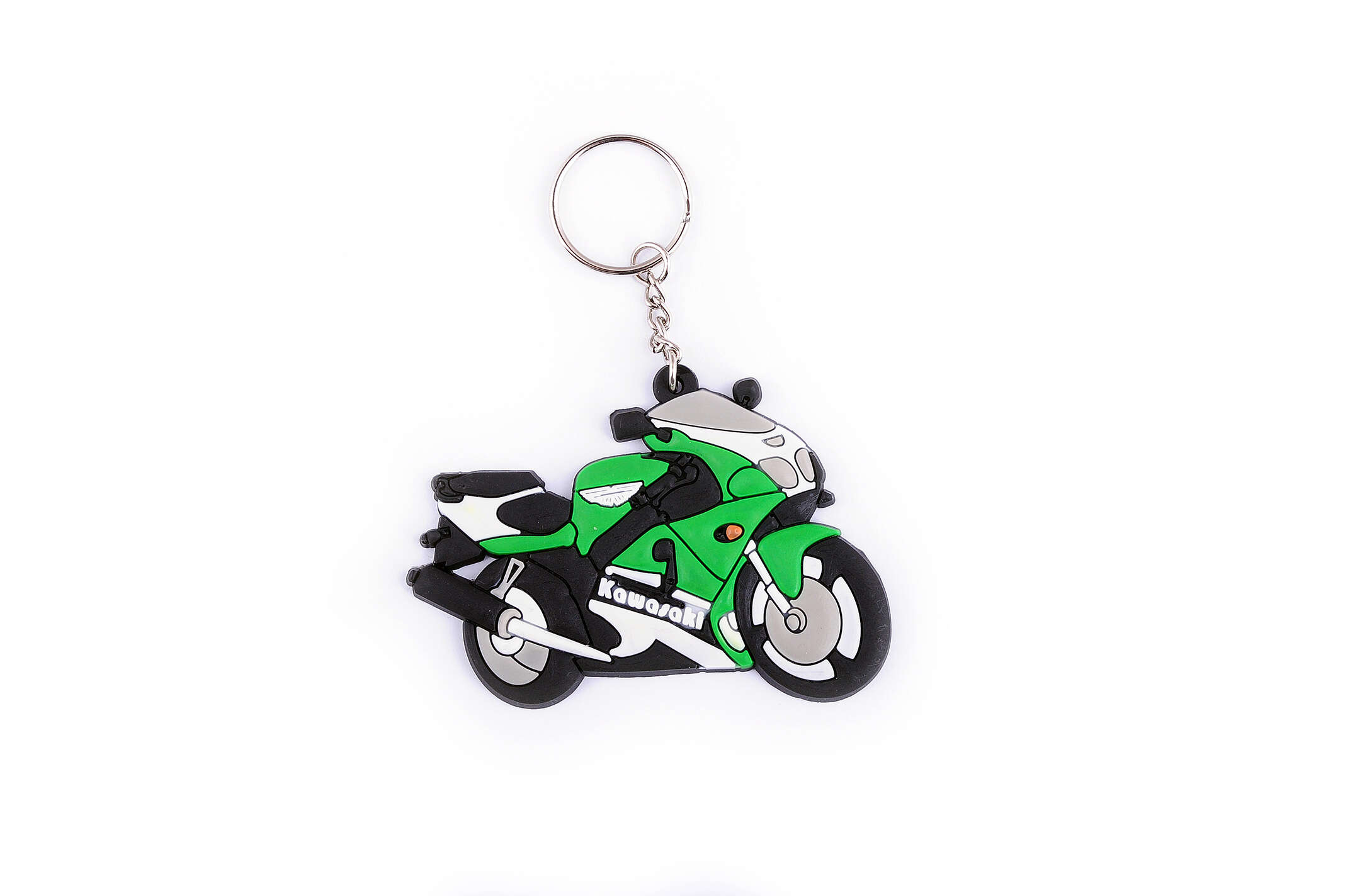Брелок резиновый байк KAWASAKI (зеленый) (#YSK020)