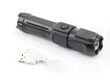 Ліхтар 1 діод 240 lumen ручний, Li-ion 3.7V 5200mAh зарядка від USB, вологозахисний, чорний F15-T OEM