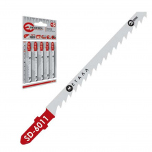 набор полотен 5 ед. для лобзика. Рабочая длина 75 мм, расстояние между зубцами 3,0 мм, для работы с цветным металлом и армированным пластиком.