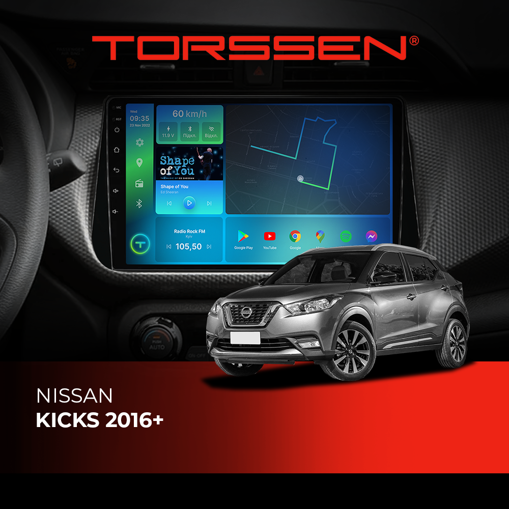 Штатна магнітола Torssen Nissan Kicks 2016+ F10332 4G Carplay