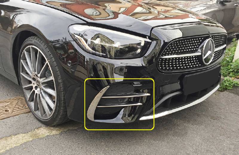 Бокові накладки на передній бампер 2020+ (нерж) Mercedes E-сlass W213 2016-2023 рр.