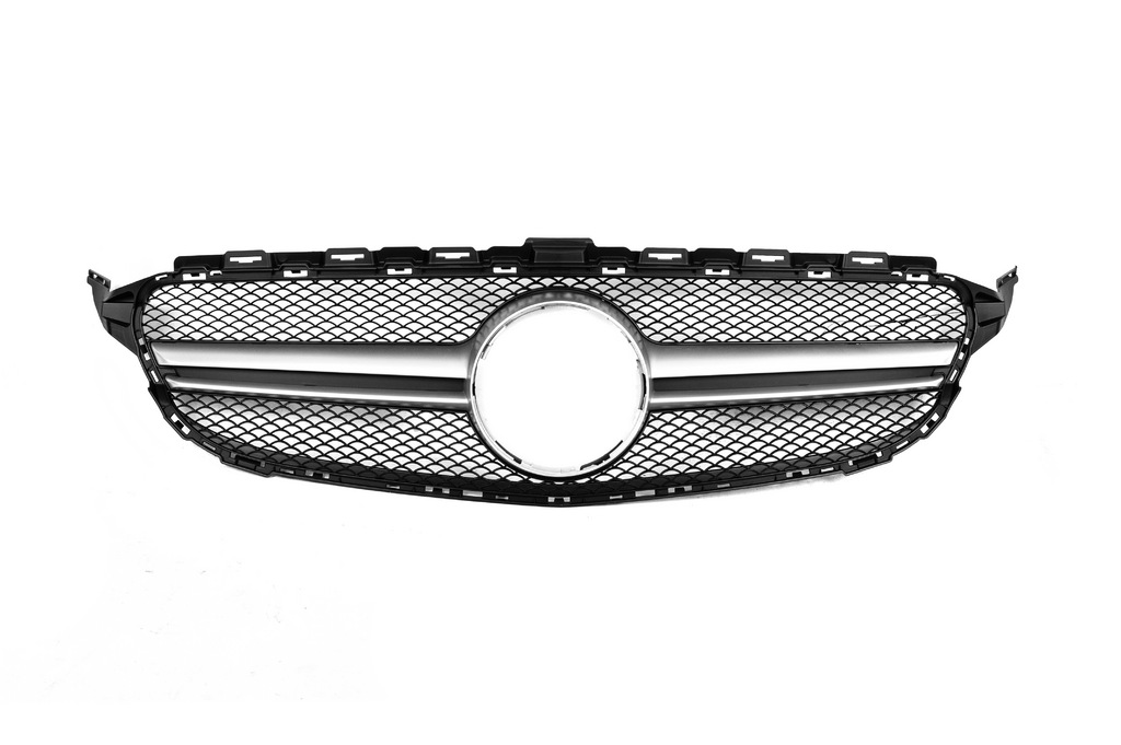 Передня решітка AMG Silver (для Avantgarde/AMG-Line/C43 AMG) 2014-2018, без камери для Mercedes C-сlass W205 рр